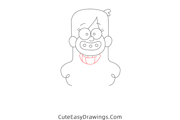 how to draw mabel pines from gravity falls - www.cuteeasydrawings.com