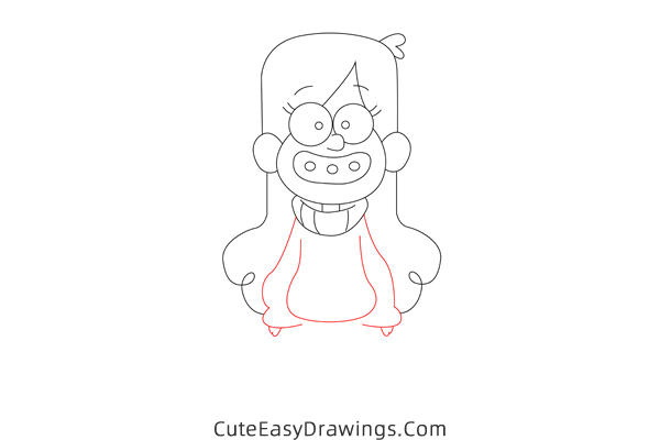 how to draw mabel pines from gravity falls - www.cuteeasydrawings.com