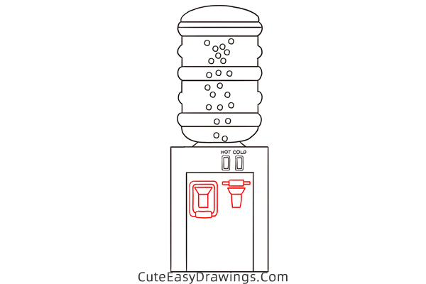 how to draw a water dispenser - www.cuteeasydrawings.com