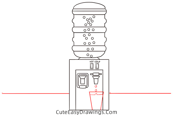 how to draw a water dispenser - www.cuteeasydrawings.com