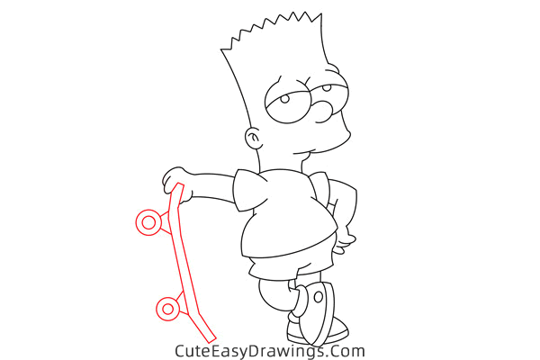 how to draw bart simpson cool - www.cuteeasydrawings.com