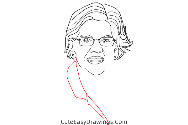 how to draw elizabeth warren - www.cuteeasydrawings.com
