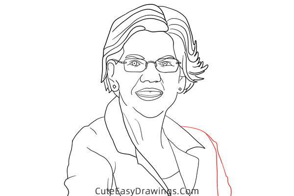 how to draw elizabeth warren - www.cuteeasydrawings.com