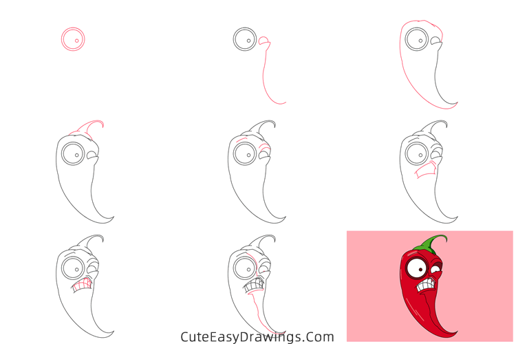 how to draw jalapeno from plants vs zombies - www.cuteeasydrawings.com