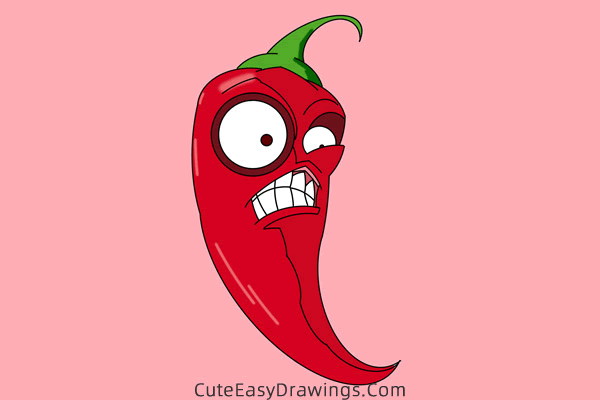 how to draw jalapeno from plants vs zombies - www.cuteeasydrawings.com
