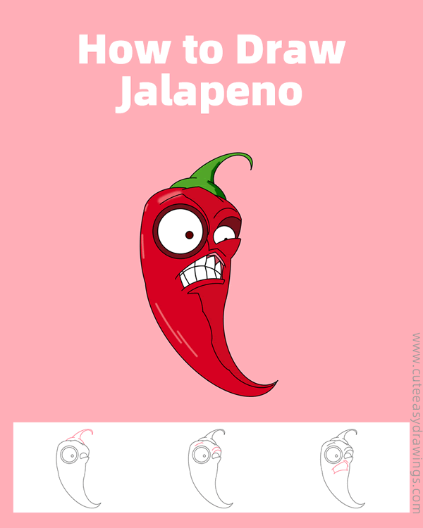 how to draw jalapeno from plants vs zombies - www.cuteeasydrawings.com
