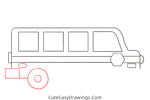 how to draw a school bus - www.cuteeasydrawings.com