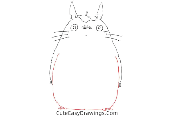 how to draw totoro from anime - www.cuteeasydrawings.com