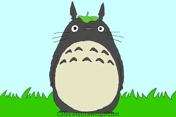 how to draw totoro from anime - www.cuteeasydrawings.com