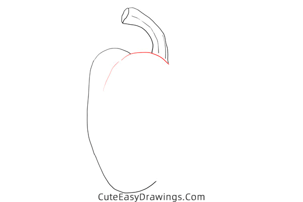 how to draw a bell pepper - www.cuteeasydrawings.com