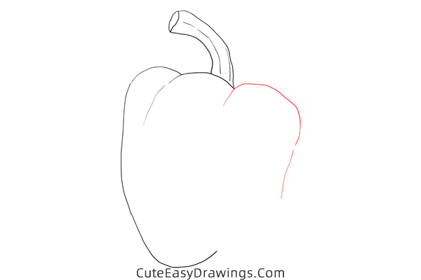 how to draw a bell pepper - www.cuteeasydrawings.com
