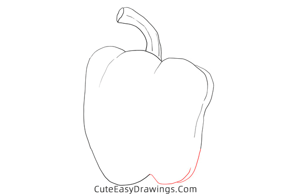 how to draw a bell pepper - www.cuteeasydrawings.com