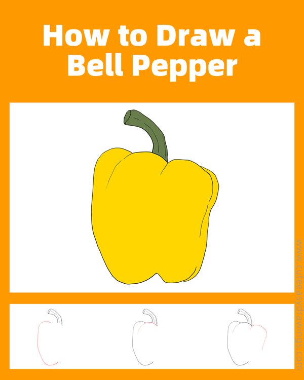 how to draw a bell pepper - www.cuteeasydrawings.com