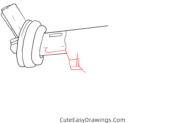 how to draw the knotted gun - www.cuteeasydrawings.com
