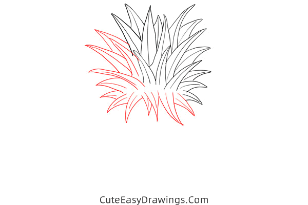 how to draw a pineapple - www.cuteeasydrawings.com