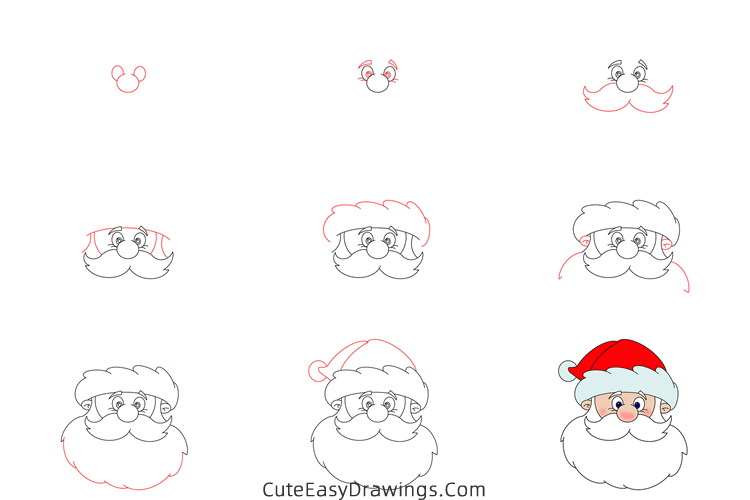 how to draw santa claus head - www.cuteeasydrawings.com