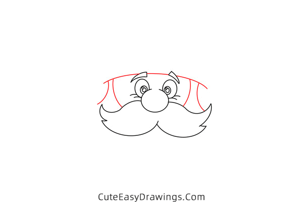 how to draw santa claus head - www.cuteeasydrawings.com