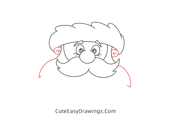 how to draw santa claus head - www.cuteeasydrawings.com