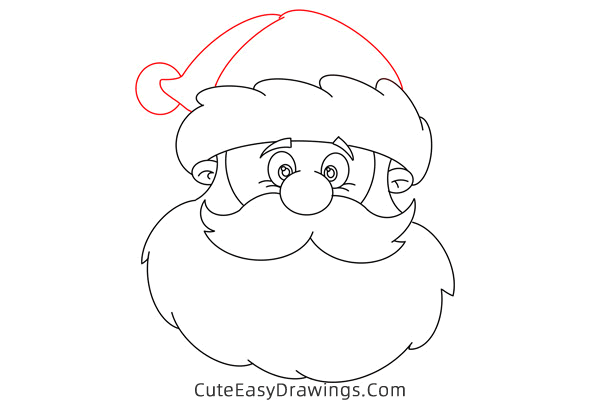 how to draw santa claus head - www.cuteeasydrawings.com
