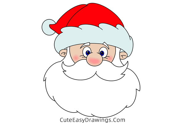 how to draw santa claus head - www.cuteeasydrawings.com