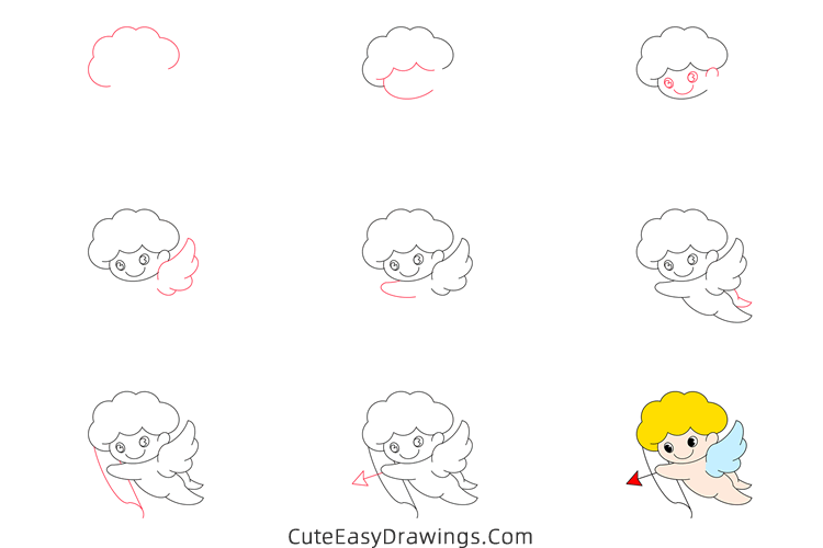 how to draw cupid easy - www.cuteeasydrawings.com