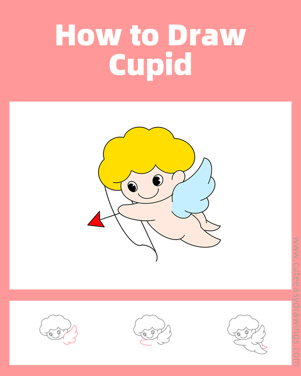 how to draw cupid easy - www.cuteeasydrawings.com
