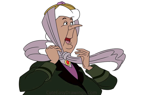 how to draw aunt sarah from lady and the tramp - www.cuteeasydrawings.com