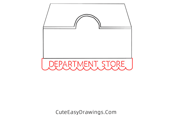 how to draw a department store - www.cuteeasydrawings.com