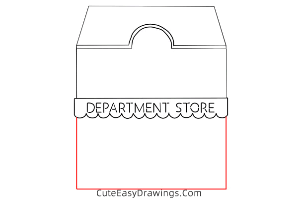 how to draw a department store - www.cuteeasydrawings.com