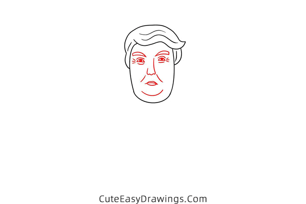 how to draw cartoon donald trump - www.cuteeasydrawings.com