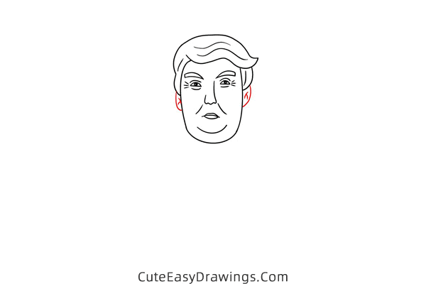 how to draw cartoon donald trump - www.cuteeasydrawings.com