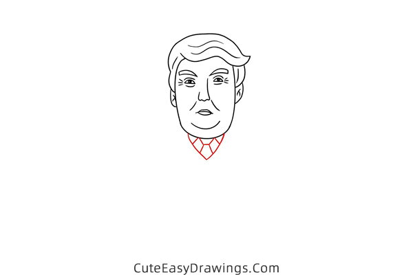 how to draw cartoon donald trump - www.cuteeasydrawings.com