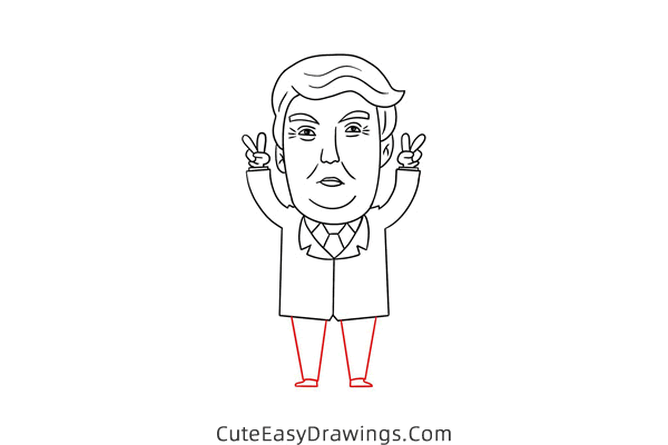 how to draw cartoon donald trump - www.cuteeasydrawings.com