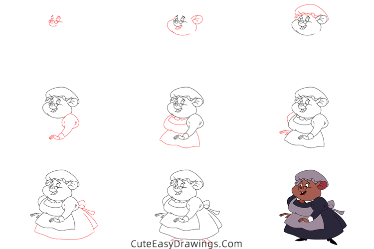 how to draw mrs judson from the great mouse detective - www.cuteeasydrawings.com