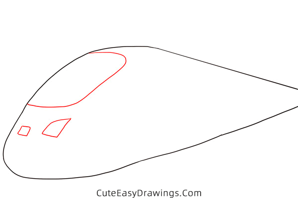 how to draw a bullet train - www.cuteeasydrawings.com