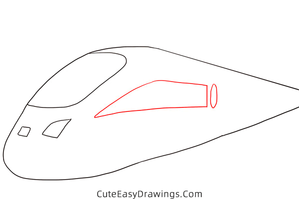how to draw a bullet train - www.cuteeasydrawings.com