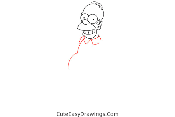 how to draw homer simpson from the simpsons - www.cuteeasydrawings.com