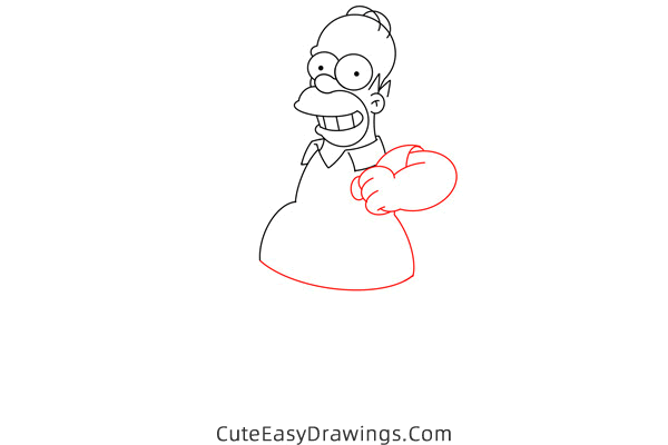 how to draw homer simpson from the simpsons - www.cuteeasydrawings.com