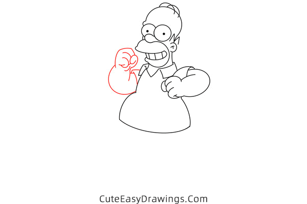how to draw homer simpson from the simpsons - www.cuteeasydrawings.com
