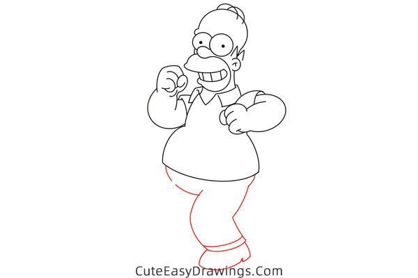 how to draw homer simpson from the simpsons - www.cuteeasydrawings.com
