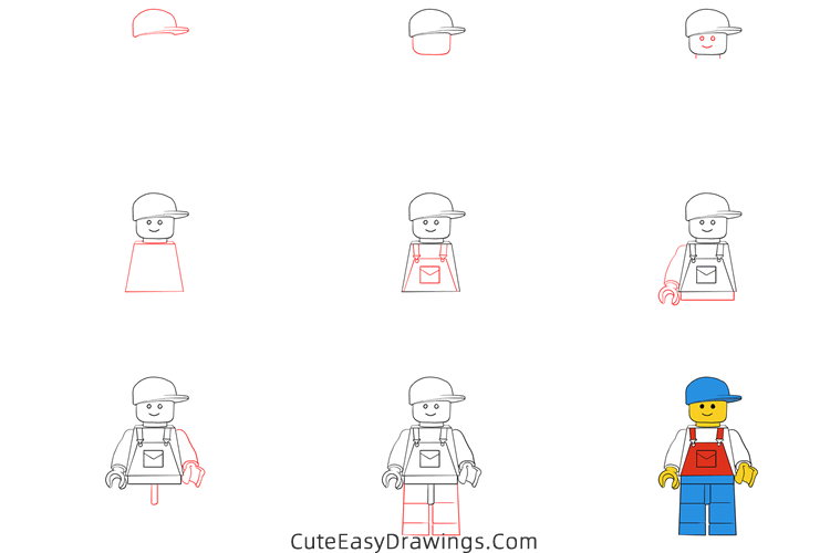 how to draw a lego person - www.cuteeasydrawings.com