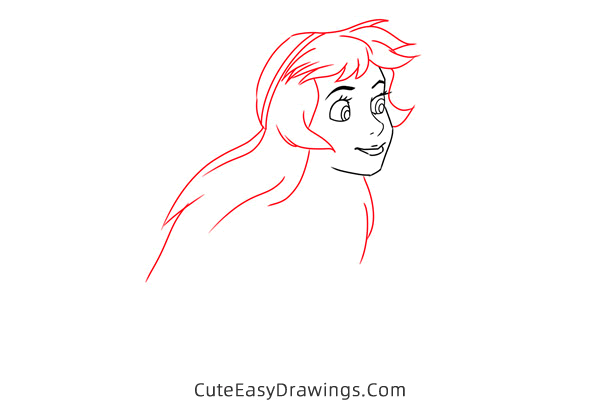 how to draw eilonwy from the black cauldron - www.cuteeasydrawings.com