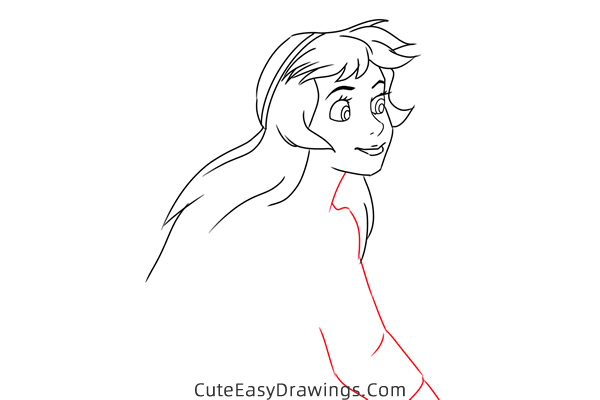 how to draw eilonwy from the black cauldron - www.cuteeasydrawings.com
