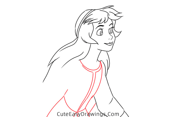 how to draw eilonwy from the black cauldron - www.cuteeasydrawings.com