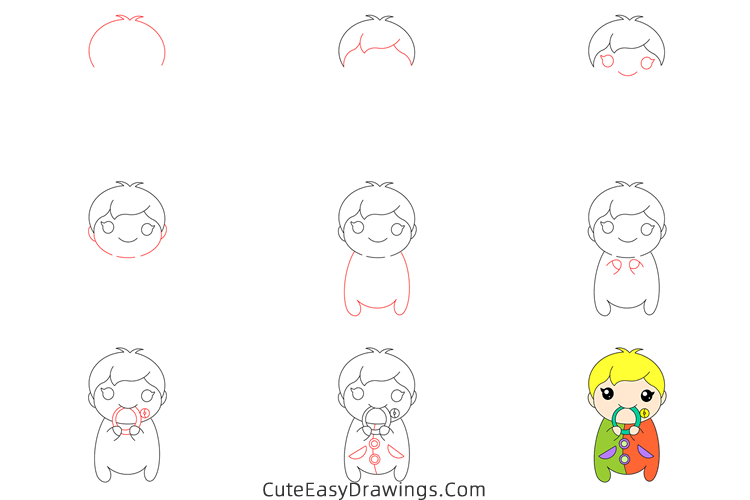 how to draw a baby easy - www.cuteeasydrawings.com