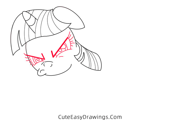 how to draw twilight sparkle making a funny face - www.cuteeasydrawings.com