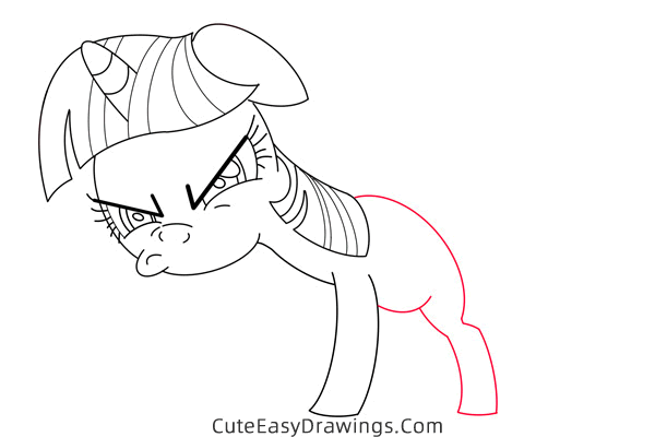 how to draw twilight sparkle making a funny face - www.cuteeasydrawings.com