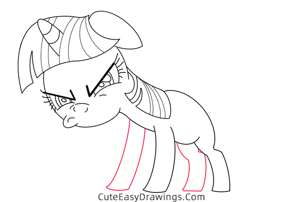 how to draw twilight sparkle making a funny face - www.cuteeasydrawings.com
