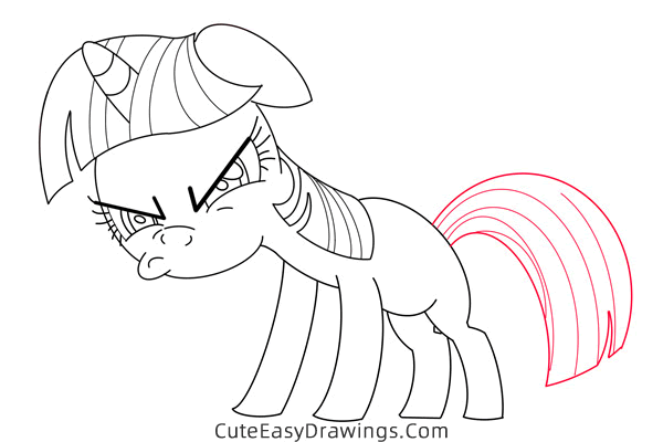 how to draw twilight sparkle making a funny face - www.cuteeasydrawings.com