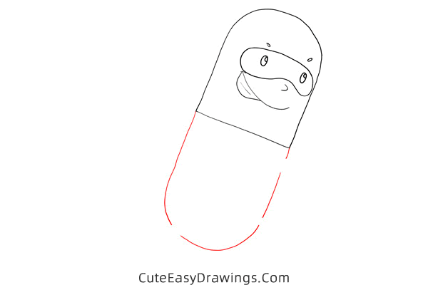 how to draw a cartoon capsule - www.cuteeasydrawings.com